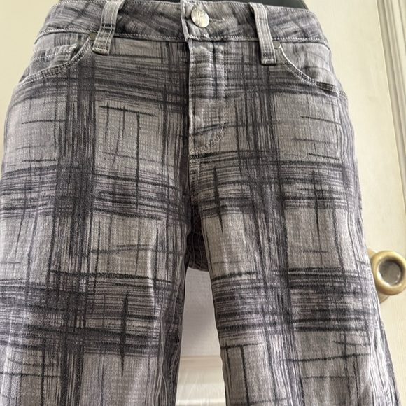 Paige Grey Abstract Pattern  Peg Super Skinny Ankle Denim Jeans Stylish Size 27 - Picture 6 of 12